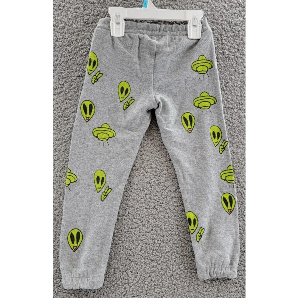 Chaser Silly Aliens Bliss Knit Pants Little Boys' 3 Heather Grey Pullover Style - Picture 10 of 15